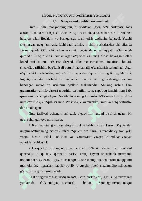 9-sinfda nutq o‘stirishga qaratilgan mashq va topshiriqlar ishlab chiqish 7