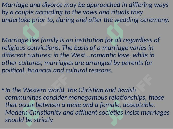 Relations, marriage and divorce 4