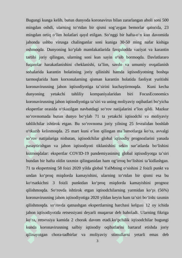 Covid-19 pandemiyasining O’zbekiston iqtisodiyotiga tasiri 3
