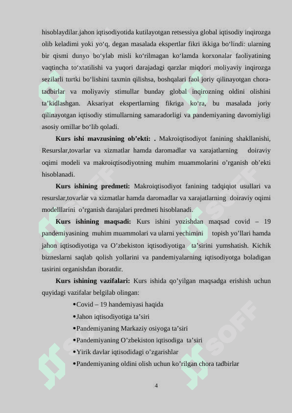 Covid-19 pandemiyasining O’zbekiston iqtisodiyotiga tasiri 4