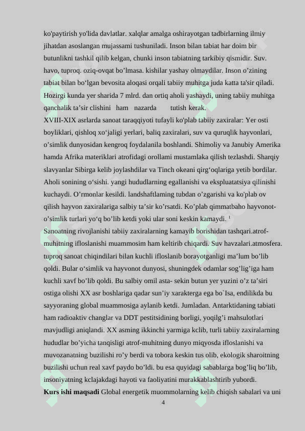 Global energetik muommolarning kelib chiqish sabablari va uni xal etish yo’nalishlari 4