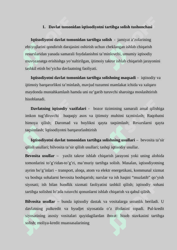 Korxonalar faoliyatini davlat tomonidan tartibga solish tartibi 5