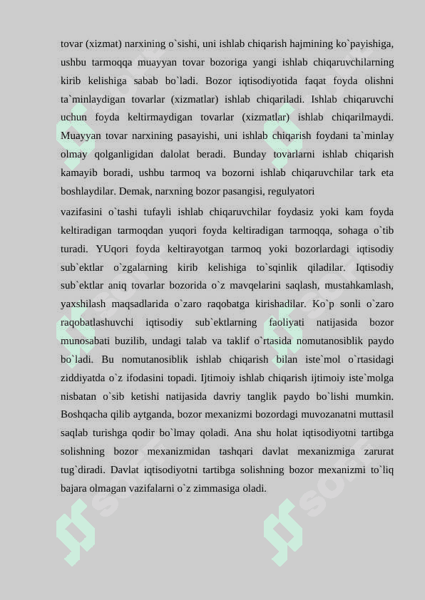 Iqtisodiyotni davlat tomonidan boshqarilishi va uning zaruriyati 8