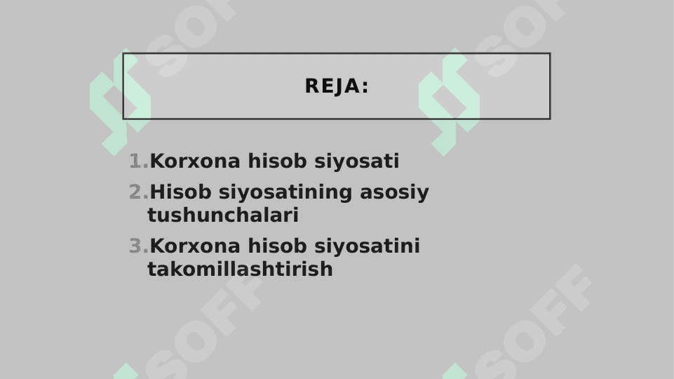 Korxona hisob siyosatini o'rganish 2