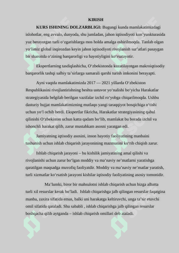 Sanoat korxonalarida maxsulot ishlab chiqarishni muvozanati 2