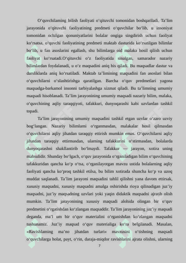 Ona tilidan dars tiplari va ularga qo‘yiladigan talablar 7