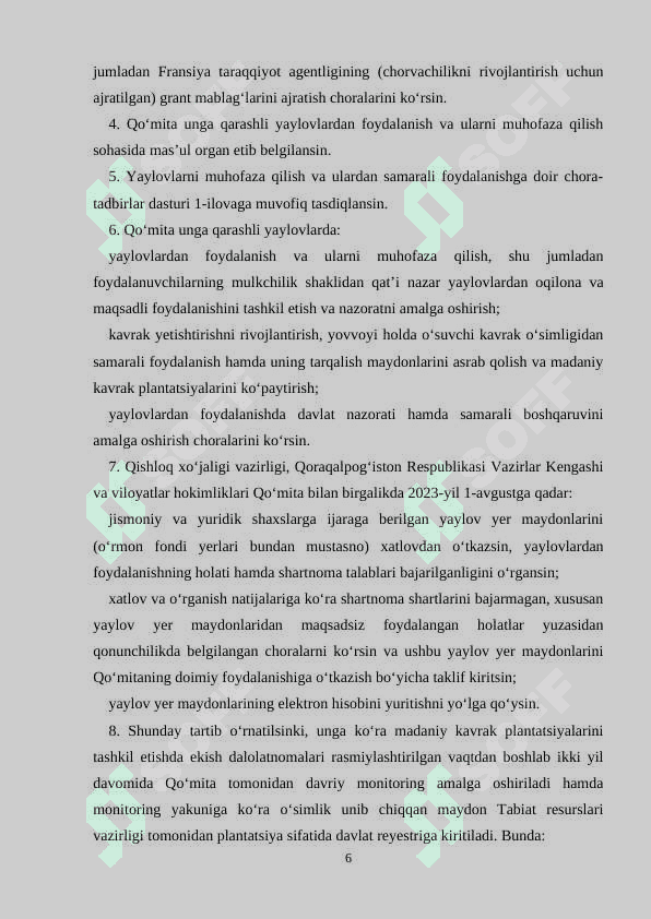 Yaylovlardan samarali foydalanish. 6