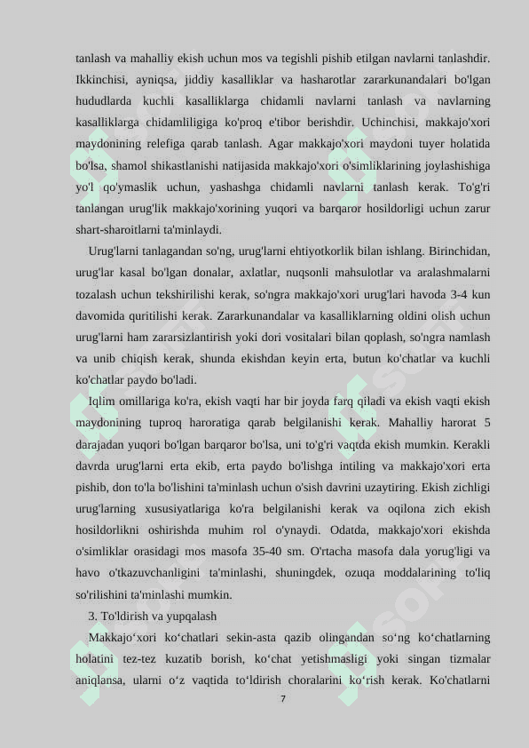Makkajo’xorin silos uchun o’stirish texnologiyasi 7