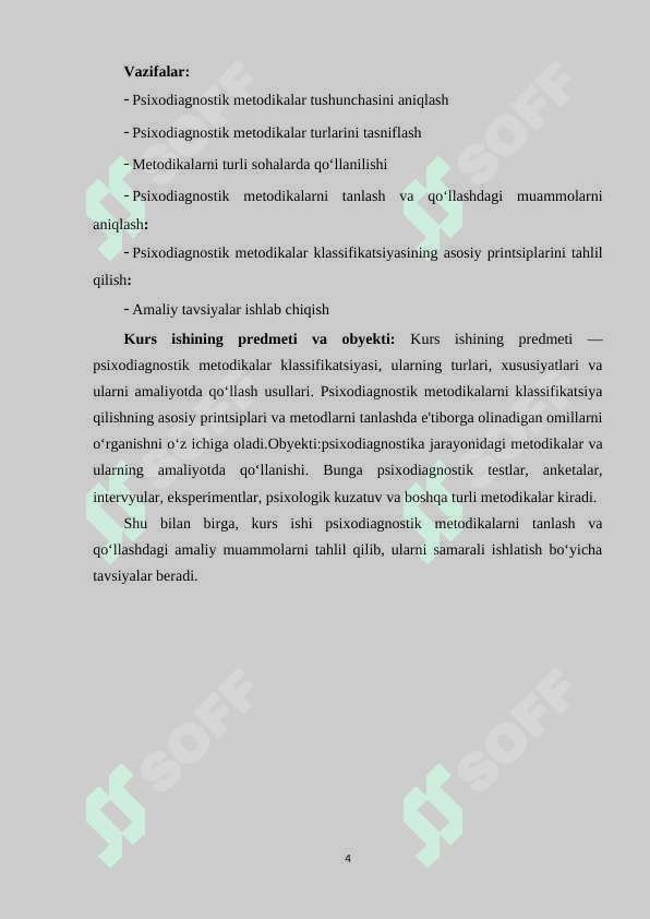 Amaliy topshiriq xarakteriga ko‘ra psixodiagnostik metodikalar klassifikatsiyasi 4