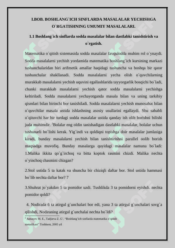 Boshlang’ich sinf matematika darslarida sodda va murakkab masalalar yechishga o’rganish 5
