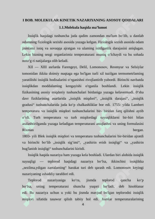 Molekulyar kinetik nazariya haqida umumiy tushunchalar 4