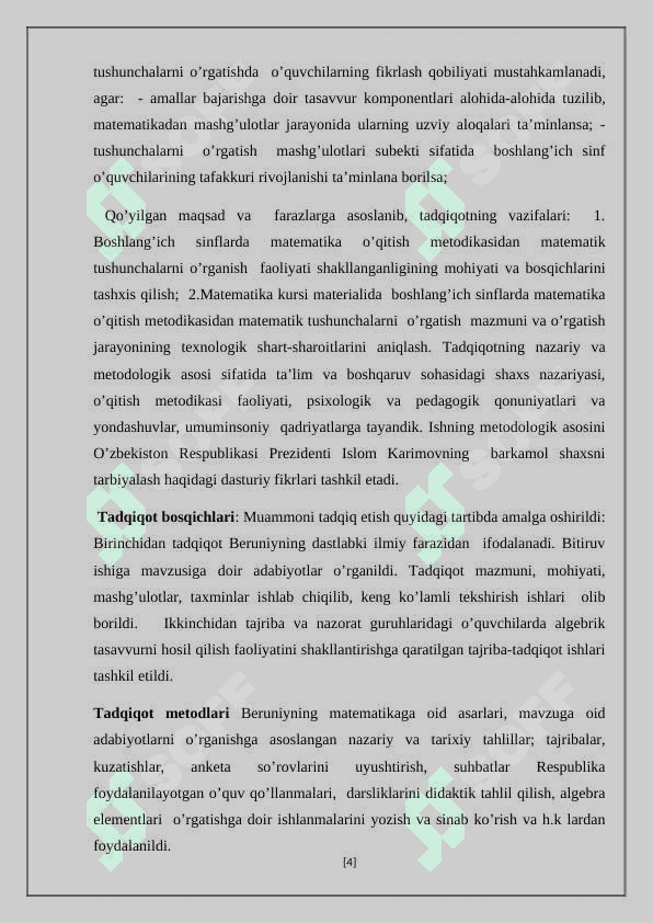 Beruniy matematikaga oid ishlarini kichik maktab yoshdagi o'quvchilarga tushintirish 4