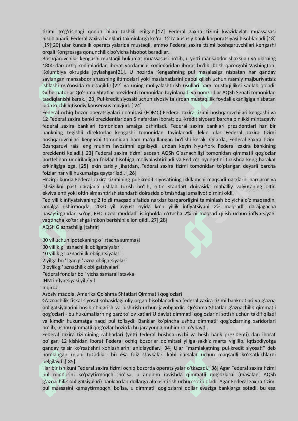 AMERIKA Qo ' shma Shtatlarning pul-kredit siyosati 3