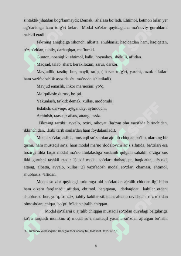 Taqlid soʻzlarning morfologik belgi xususiyatlar 8