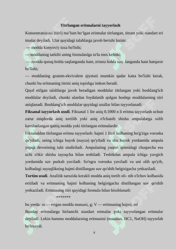 Bromatometriya, xloryodometriya, nitritometriya usullarini qo’llanishi 4