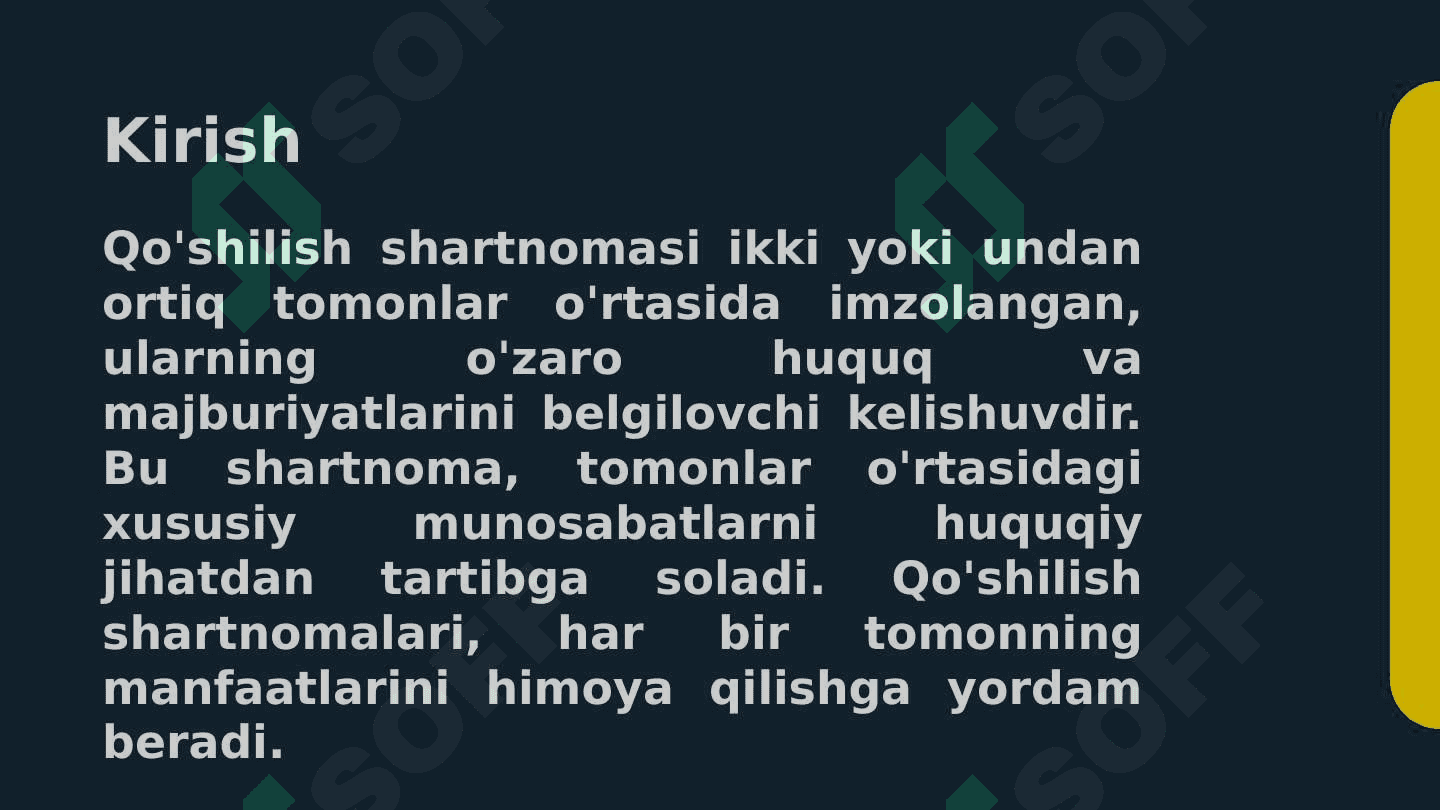 prezentaciya(slayd) O'zbek-tilida: qo'shilish shartnomasi 2