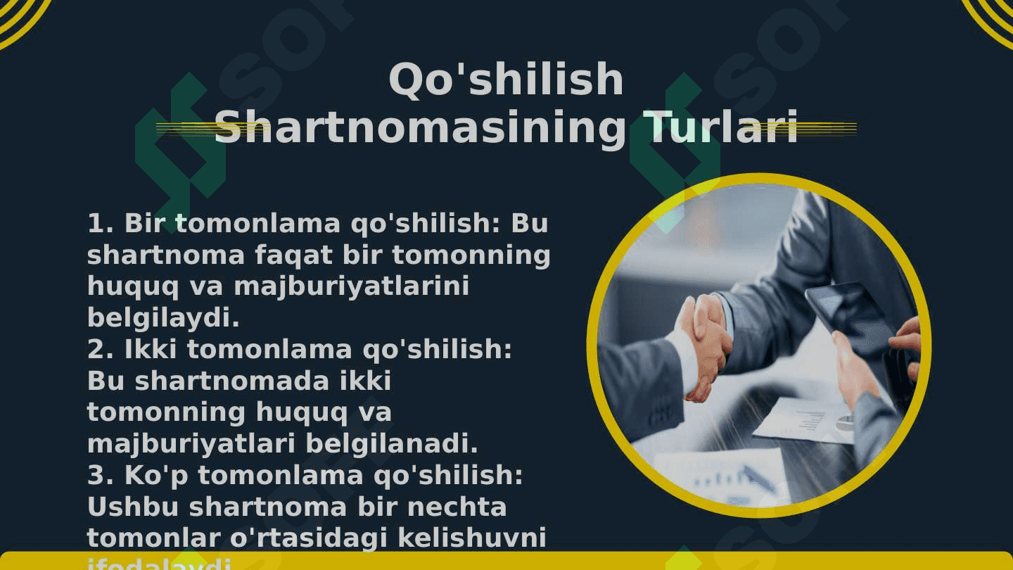 prezentaciya(slayd) O'zbek-tilida: qo'shilish shartnomasi 4