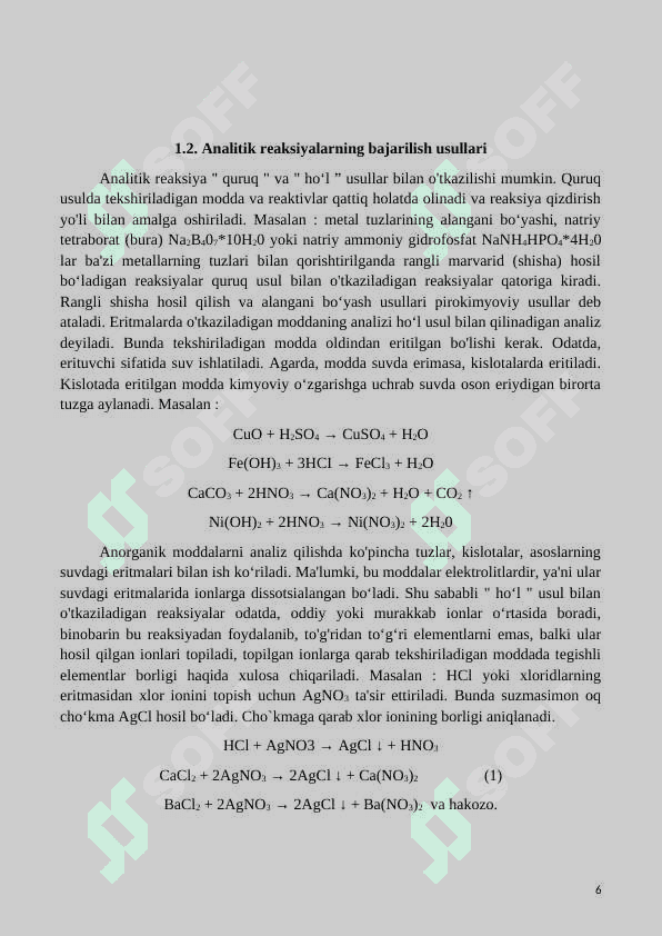 Ajratish va aniqlash (sifat analizi) metodlari 6