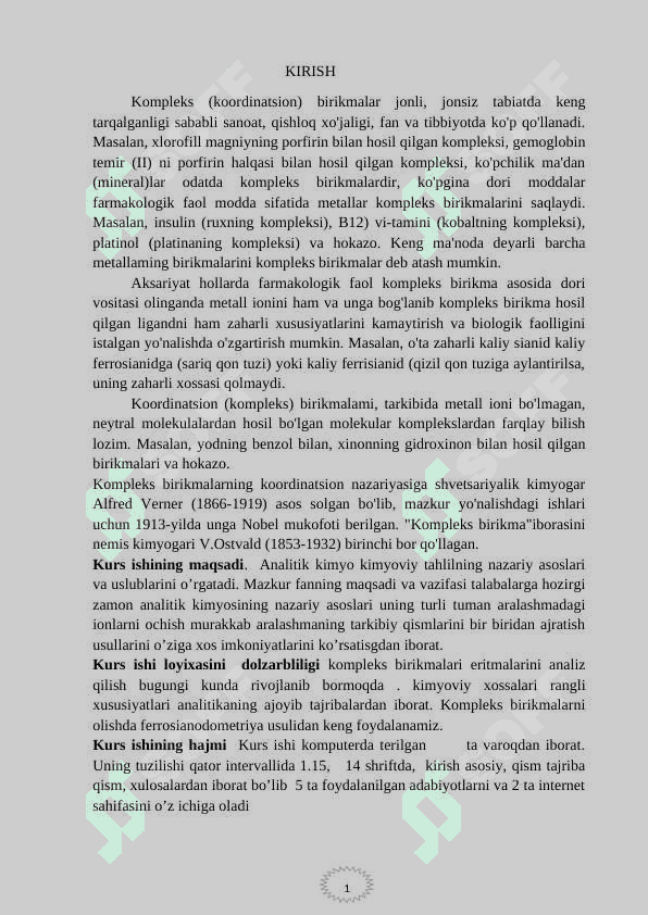 Kompleks birikmalar va eritmalar analizi 2
