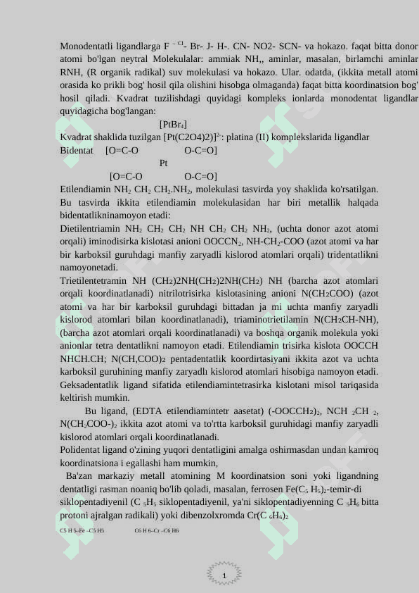 Kompleks birikmalar va eritmalar analizi 5