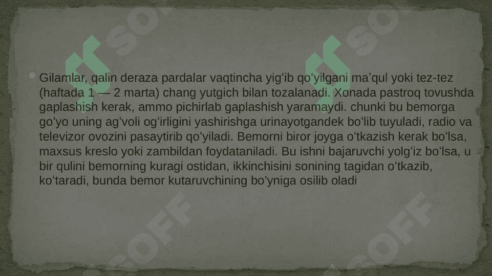 Og’ir bemorlar parvarishi. Reanimatsion yordam asoslari 5