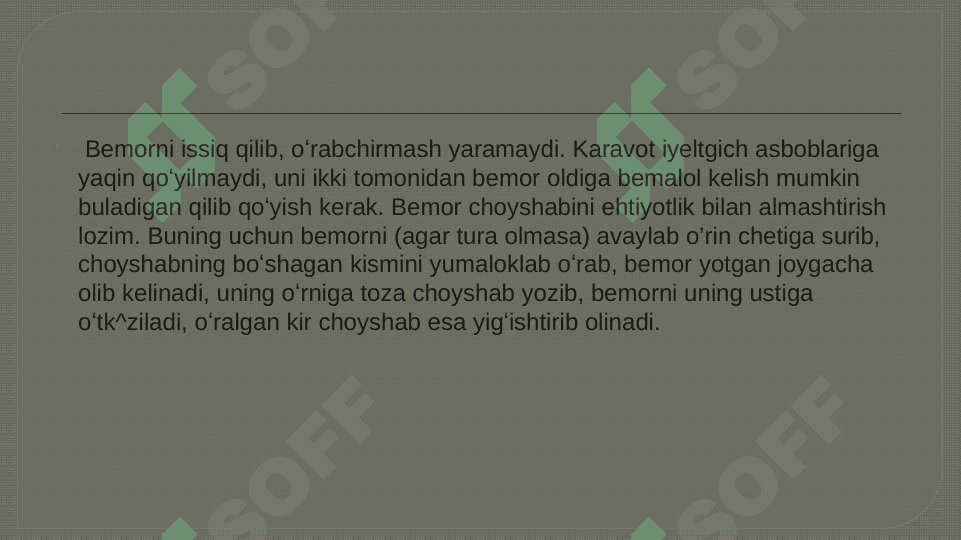 Og’ir bemorlar parvarishi. Reanimatsion yordam asoslari 7