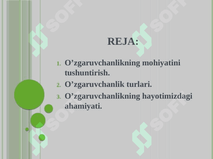 O’ZGARUVCHANLIK VA UNING TURLARI 2