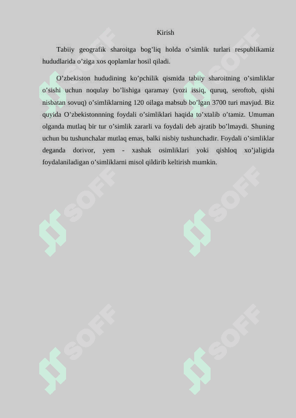 O’zbekistonning foydali o’simliklari 2