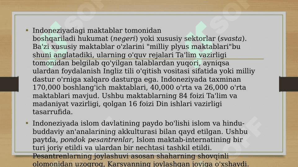 Indoneziya ta'lim tizimining o'ziga xos xususiyatlari 2