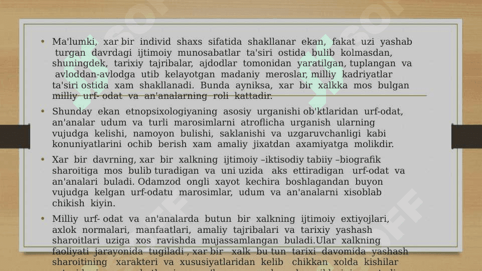 Oʻlka urf-odatlari va anʼanalari 2