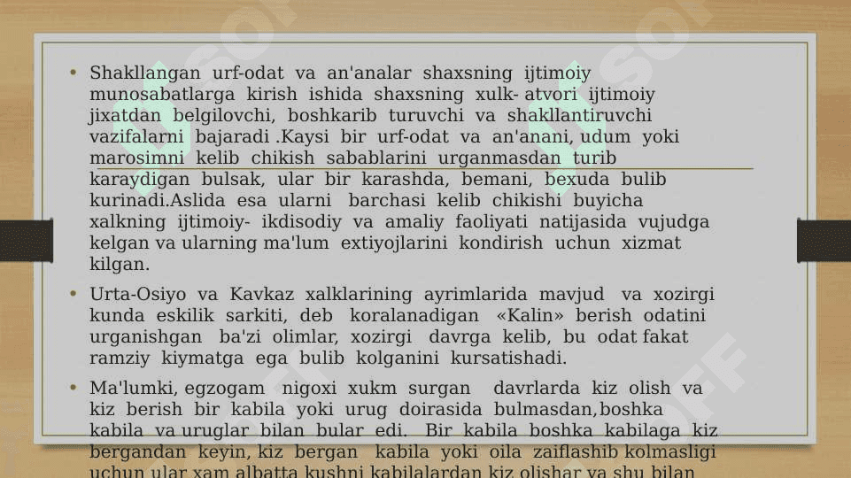 Oʻlka urf-odatlari va anʼanalari 3