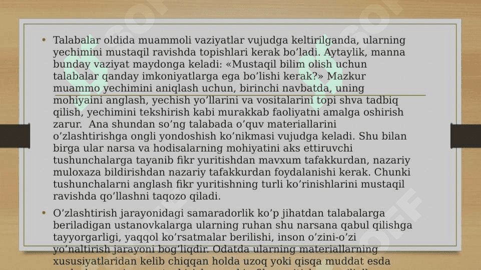 TA'LIM VA TARBIYANING PSIXOLOGIK ASOSLARI 1