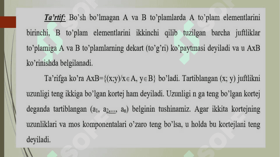 To’plamlarning dekart kopaytmasi 2