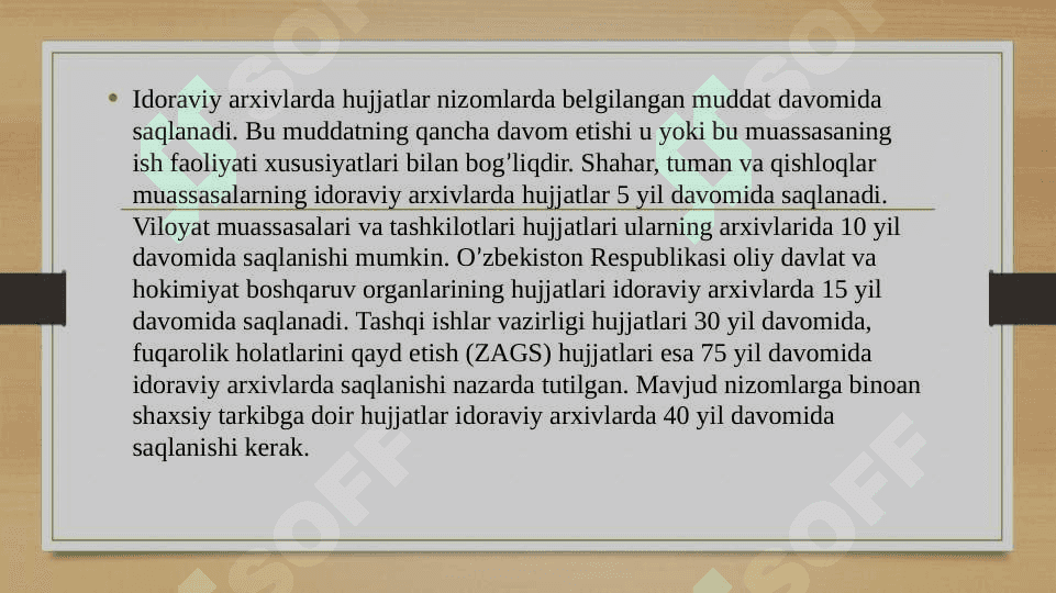 O’zbekistonda arxiv ishi. Yutuq va kamchiliklari 5