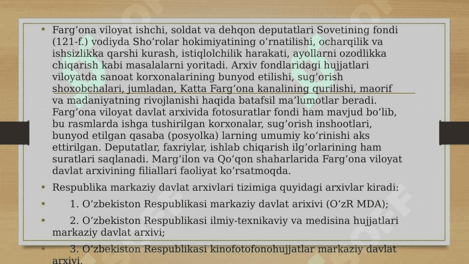 O’zbekistonda arxiv ishi. Yutuq va kamchiliklari 8
