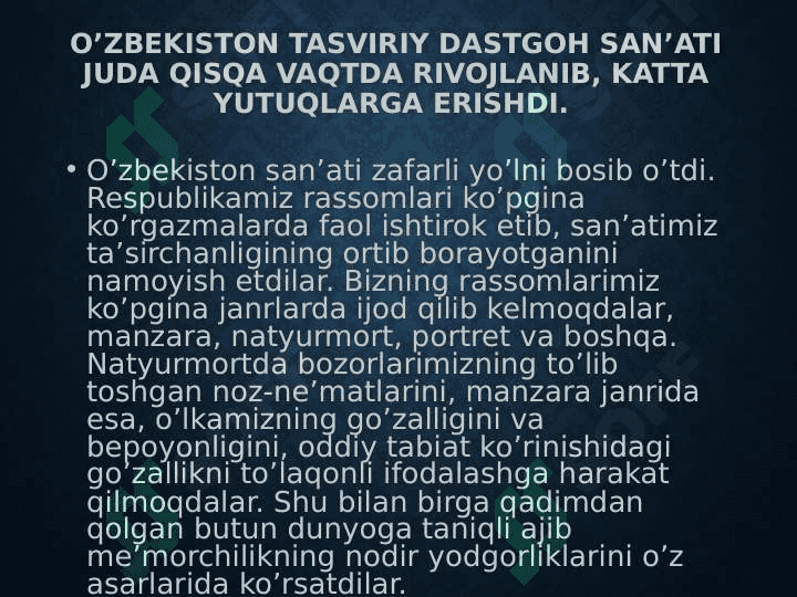 Mustaqillik yillarida tasviriy va amaliy san'at 3
