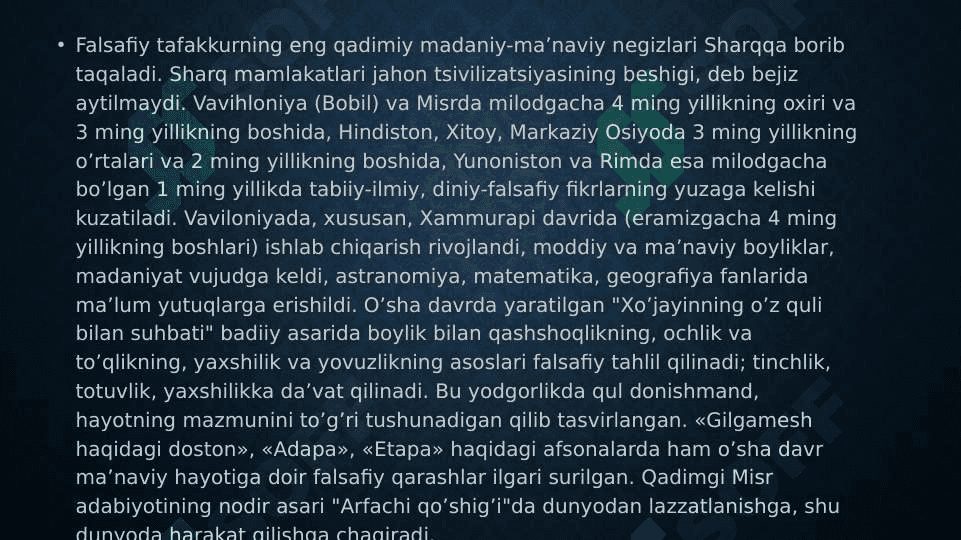 FALSAFANING TARAQQIYOT BOSQICHLARI 3