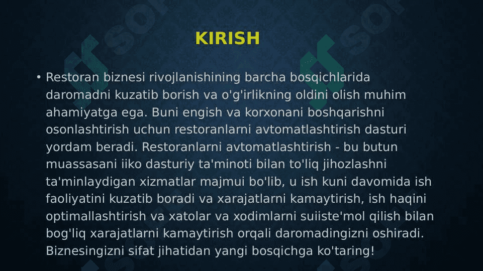restoran biznesida innovatsion texnologiyalar 2