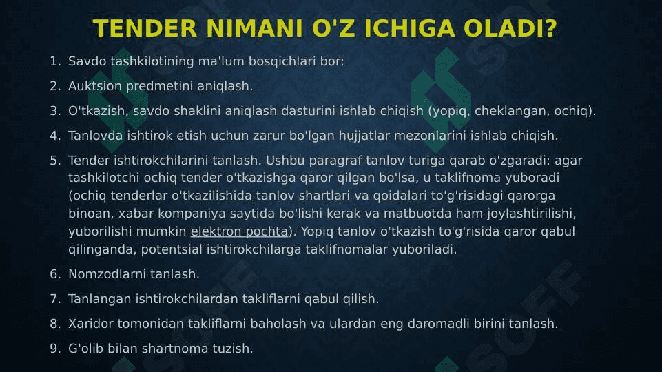 TENDER TUSHUNCHASI 5