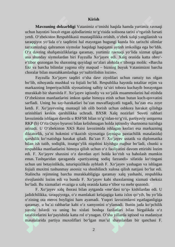 Fayzulla xo’jayev hayoti va faoliyati haqidagi yangi mulohazalar 2