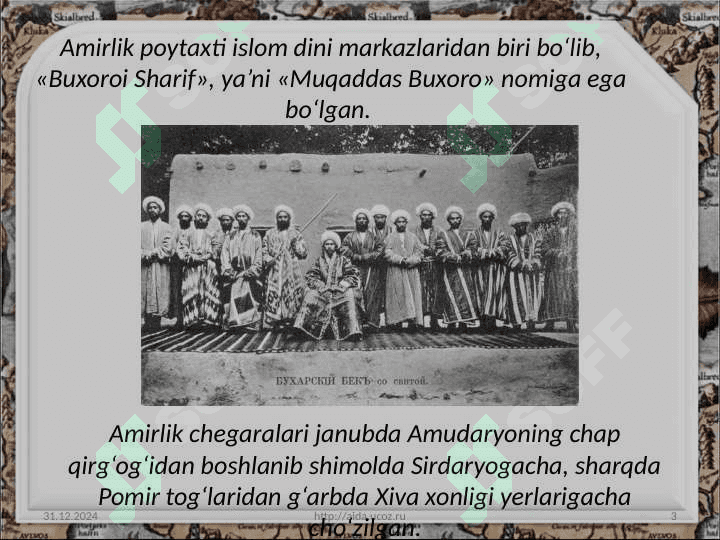 XIX asr o‘rtalarida O‘rta Osiyo davlatlarining hududi va aholisi 3
