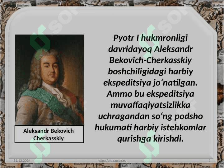 Rossiya imperiyasi tomonidan O‘rta Osiyoni bosib olish uchun istilochilik harakatlariningboshlanishi 3