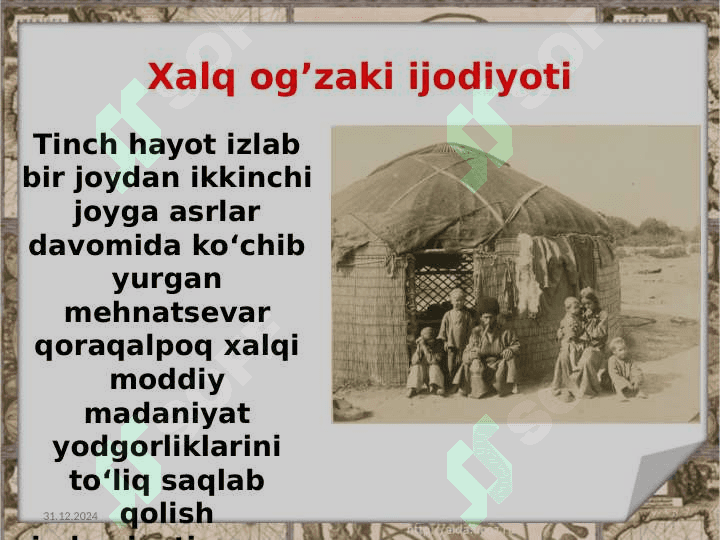 XIX asrning ikkinchi yarmi – XX asr boshlarida Qoraqalpoqlar madaniyati 2
