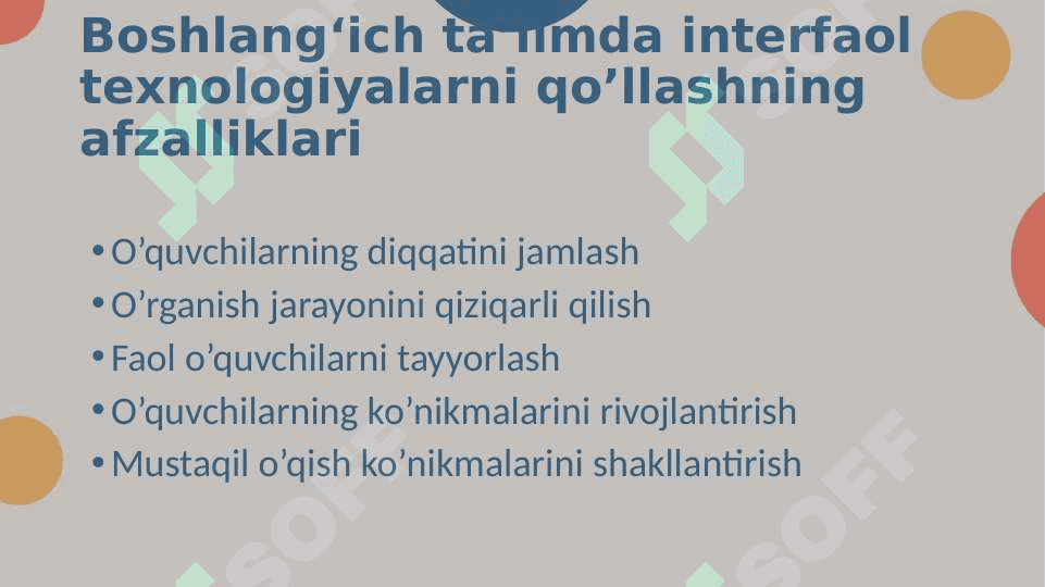Boshlangʻich taʼlimda interfaol taʼlim texnologiyalaridan foydalanish 4