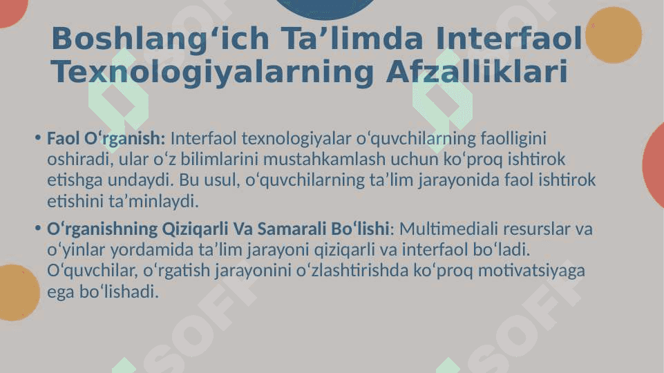 Boshlangʻich taʼlimda interfaol taʼlim texnologiyalaridan foydalanish 6