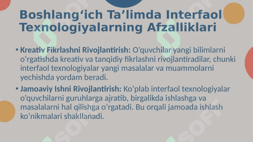 Boshlangʻich taʼlimda interfaol taʼlim texnologiyalaridan foydalanish 7