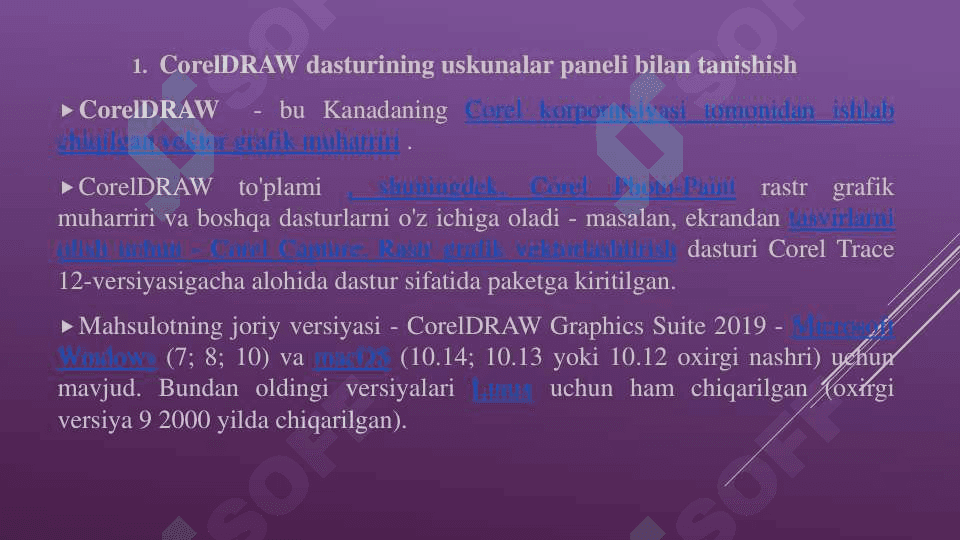 COREL DRAW DASTURINING USKUNALAR PANELI BILAN TANISHISH. EGRI CHIZIQLARNI TAHRIRLASH. ADOBE FLASH DASTURINING ASOSIY IMKONIYATLARI 2