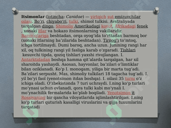 Itsimonlar, hayot kechirishi va tarqalishi 3