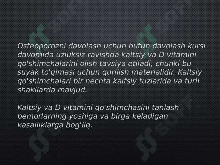 Osteoporoz va suyaklarning boshqa kasalliklarida og'riq sindromini ratsional davolashga KF yondoshuv. 3