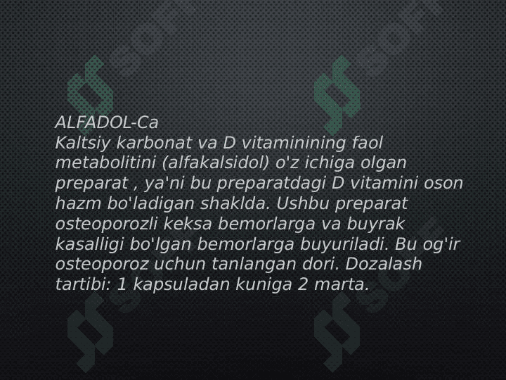 Osteoporoz va suyaklarning boshqa kasalliklarida og'riq sindromini ratsional davolashga KF yondoshuv. 4